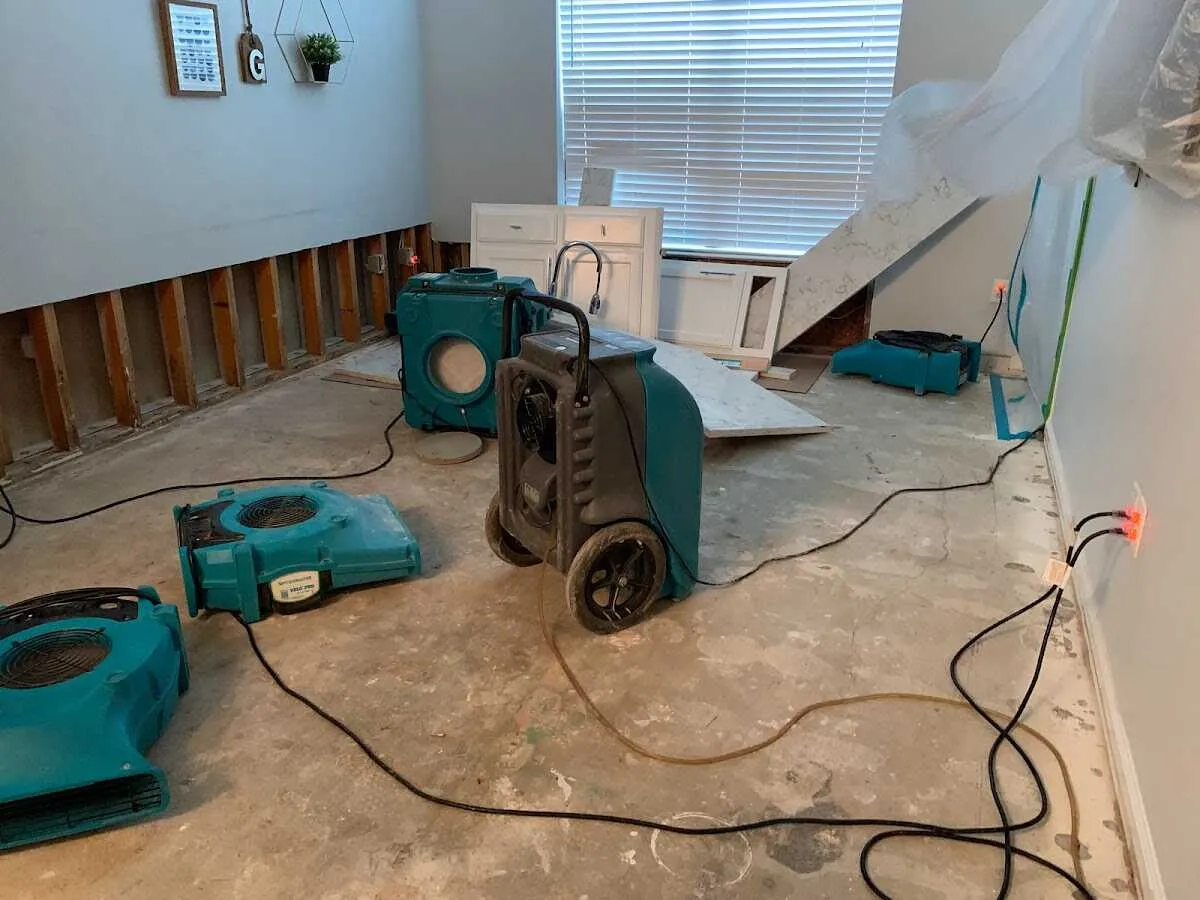 Dehumidifier in flood-cut room for Water Extraction & Removal in Dodge City